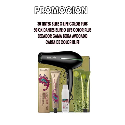 Pack tinturas + oxidante +carta de color + secador gama bora avocado