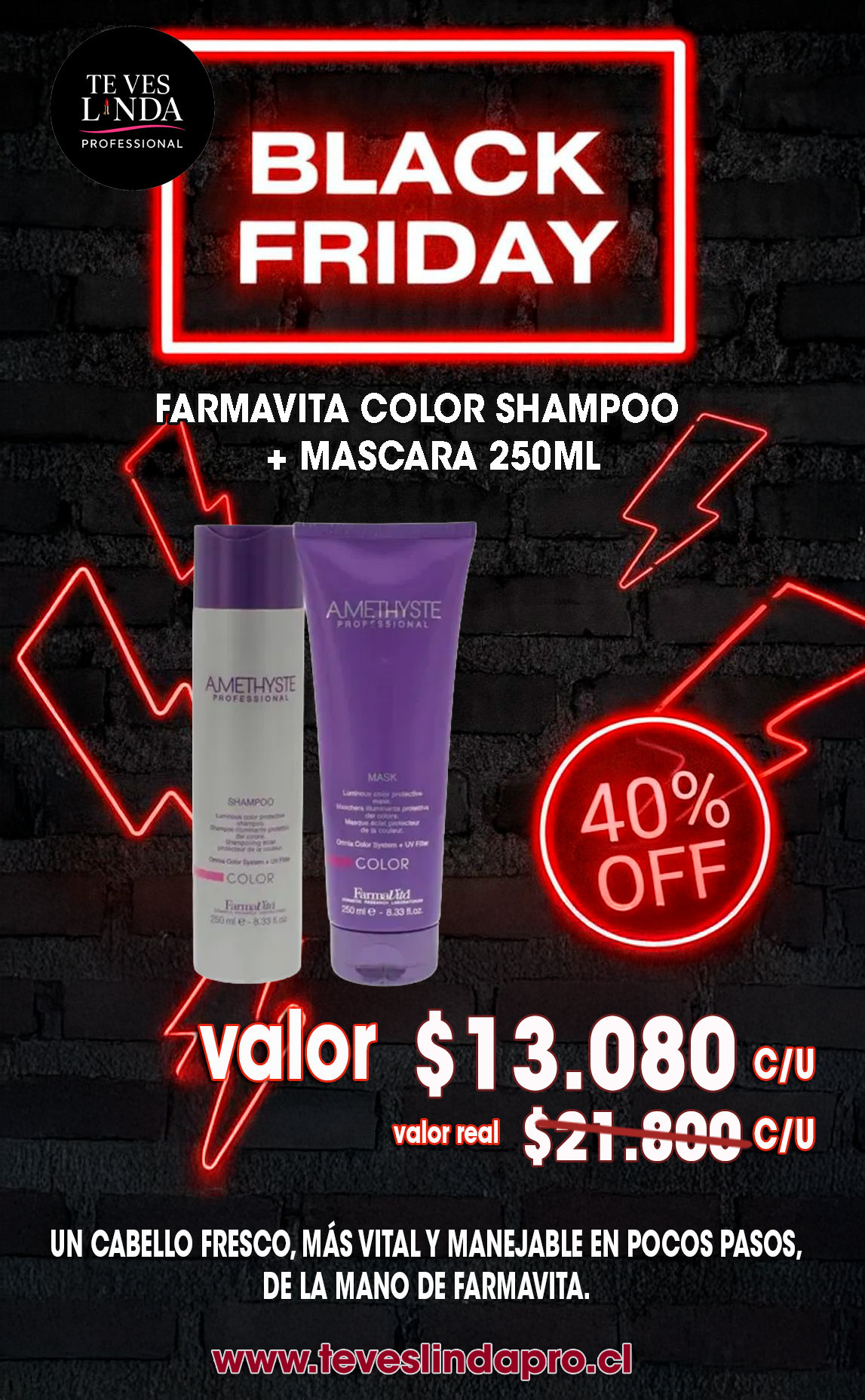 Black Friday Shampoo + Mascara Farmavita 250ml