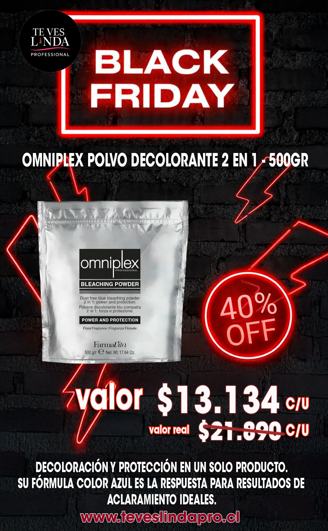 Black Friday Omniplex plvo decolorante 500gr 2 en 1