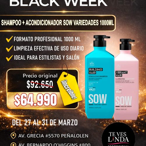 SHAMPOO + ACONDICIONADOR SOW VARIEDADES BLACK WEEK