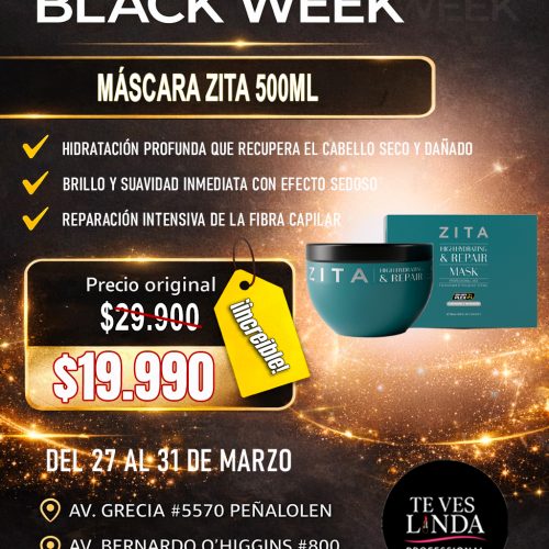 MASCARA ZITA 500ML BLACK WEEK