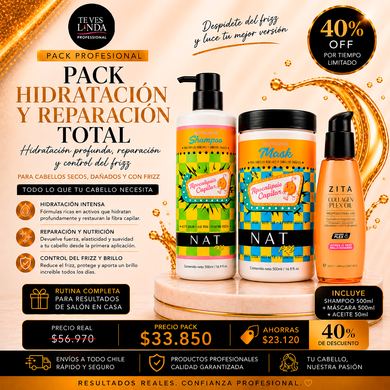 Oferta Pack Hidratacion y Reparacion total NAT y ZITA